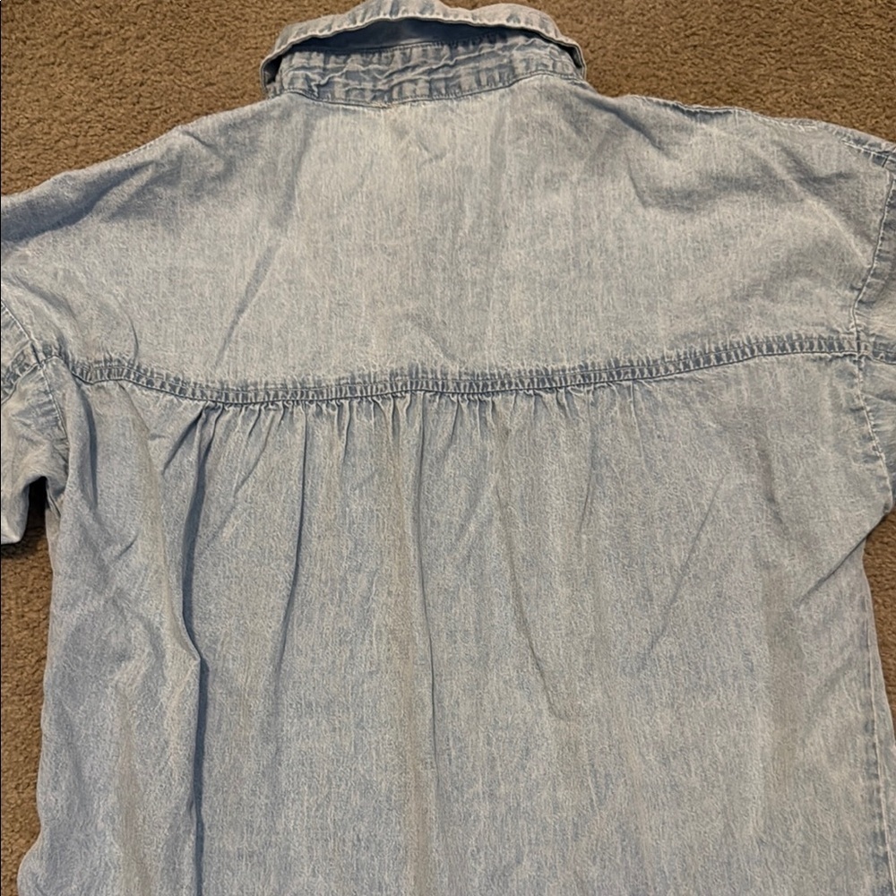 Elan Blue Ruffled Buttoned Mini Dress - Picture 8 of 11